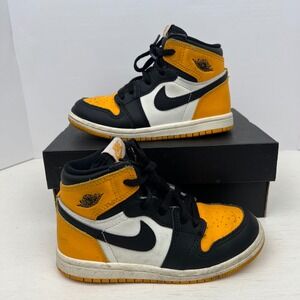 Nike Air Jordan 1 Retro High OG Toddler Taxi Yellow Black White Sneakers 10C